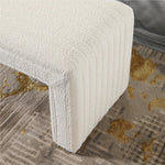 Load image into Gallery viewer, White Boucle Ottoman Bench #900001
