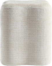 Modern Flowers Shaped Boucle Fabric Ottoman ( GRAY )