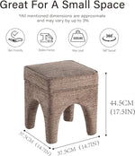 Load image into Gallery viewer, Upholstered Square Ottoman with Leopard Print, Soft Fabric Footrest Stool, Accent Vanity Stool for Living Room, Bedroom, Entryway Get Set Style Furniture