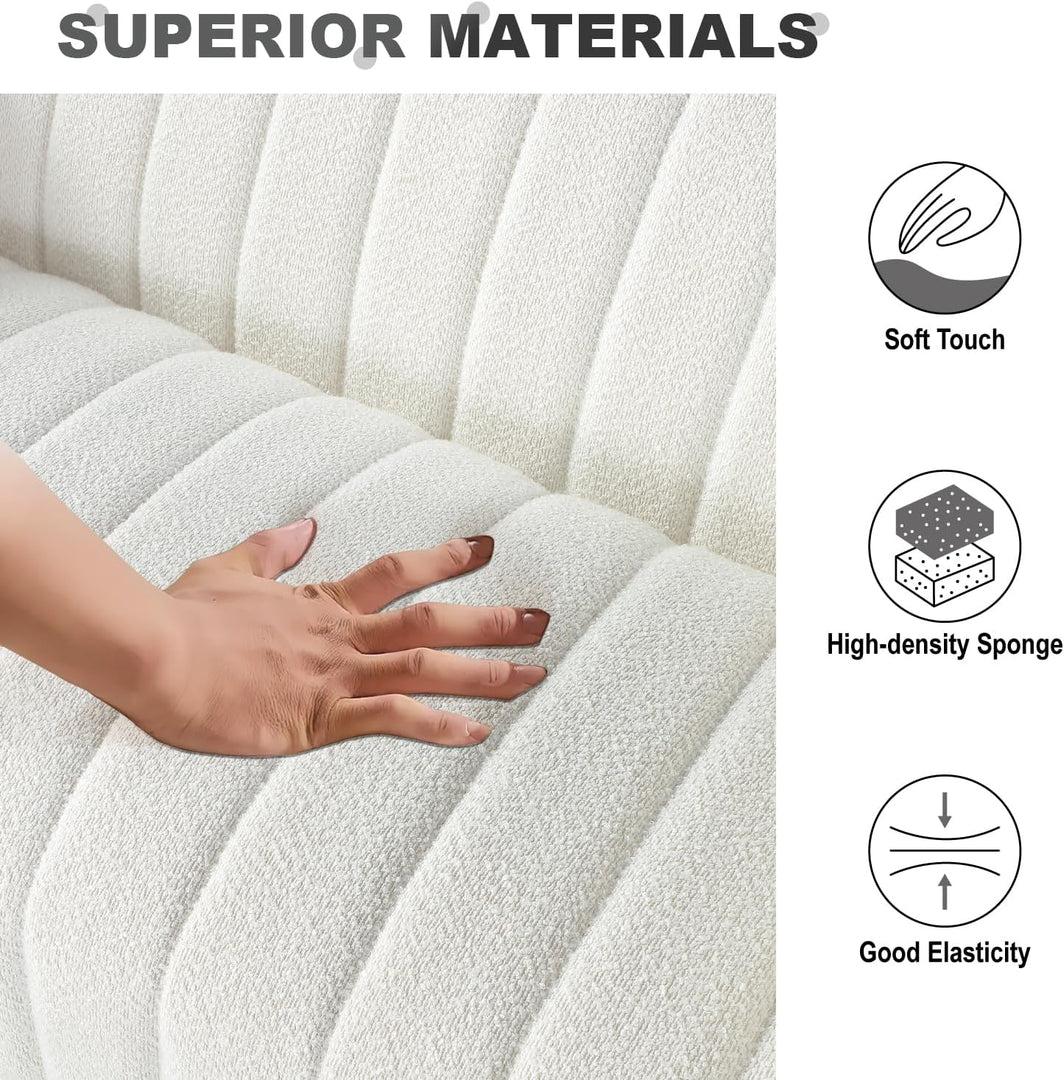 White Tufted Sofa - 3 Seats #030003