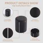 Load image into Gallery viewer, Black Linen Round Ottoman with Band #100116
