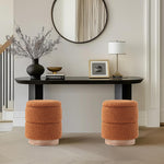 Load image into Gallery viewer, Wooden Base Storage Ottoman: Mustard Boucle #100111
