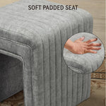 Load image into Gallery viewer, Veluxe Gray U-Shaped Velvet Gray Ottoman, Plush Upholstered Vanity Stool and Footrest with Wood Legs, Stylish Extra Seating for Living Room, Bedroom, or Entryway, Fully Assembled
