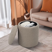Taupe Round Ottoman With Storage #100118