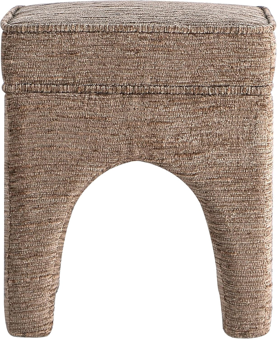 Upholstered Square Ottoman with Leopard Print, Soft Fabric Footrest Stool, Accent Vanity Stool for Living Room, Bedroom, Entryway Get Set Style Furniture