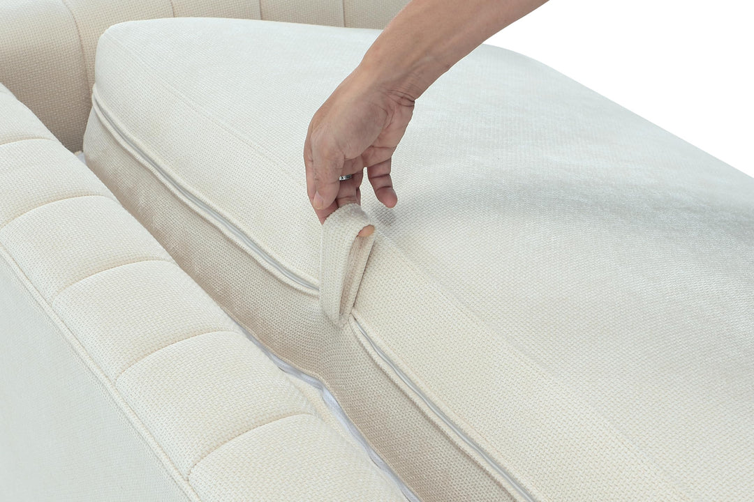 Luxora 84.6" Convertible Sleeper Sofa Bed, 2-in-1 Folding Sofa Bed with 2 Pillow, Modern Sleeper Couch for Apartment, Living Room& Guest Room (White)