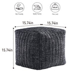 Load image into Gallery viewer, Black Boucle Stuffed Pouf #100108
