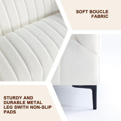 White Tufted Sofa - 1 Seat #010003