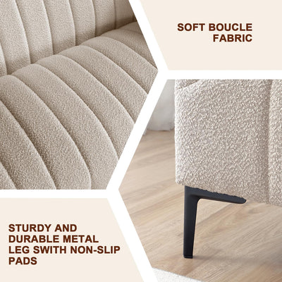 1 Seat Taupe Tufted Sofa #010004