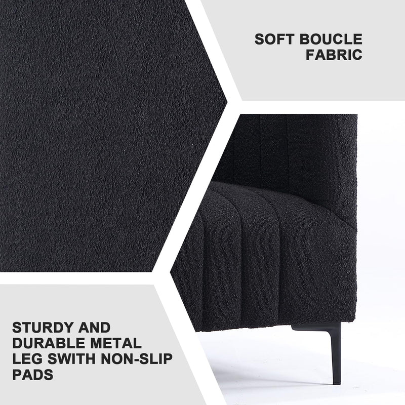 1 Seat Taupe Tufted Sofa 