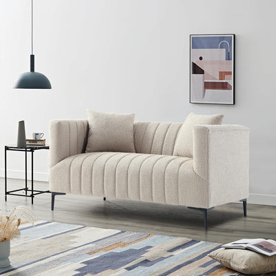 White Tufted Sofa 2 Seats #020004