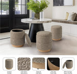 Load image into Gallery viewer, Wooden Base Storage Ottoman: Taupe Boucle #100105

