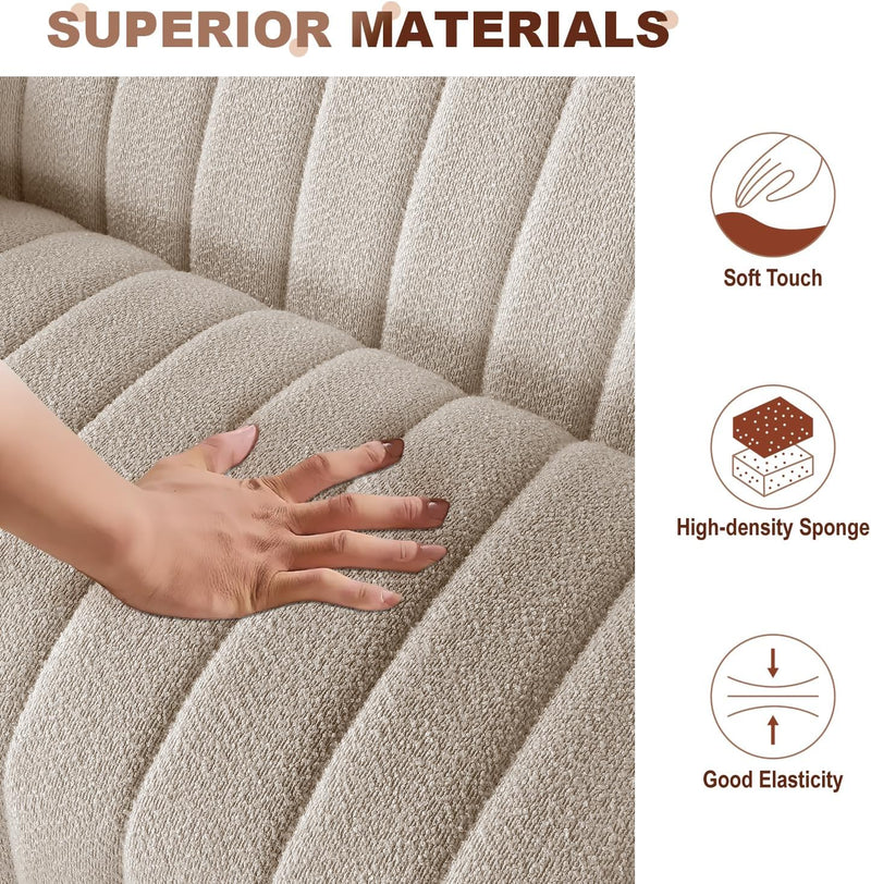 1 Seat Taupe Tufted Sofa 