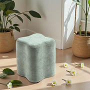 Flower Shaped Accent Stool, Plush petal-shaped ottoman (Green) #100167
