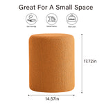 Load image into Gallery viewer, Orange Round Boucle Ottoman #100037
