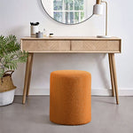 Load image into Gallery viewer, Orange Round Boucle Ottoman #100037
