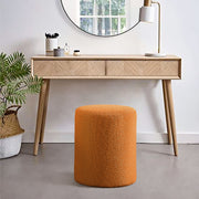 Paulo Round Boucle Orange Ottoman with Comfy Padded Seat