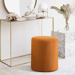 Load image into Gallery viewer, Orange Round Boucle Ottoman #100037
