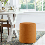 Load image into Gallery viewer, Orange Round Boucle Ottoman #100037
