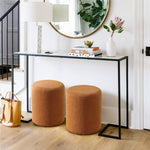Load image into Gallery viewer, Orange Round Boucle Ottoman #100037
