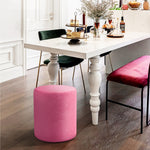 Load image into Gallery viewer, Pink Fabric Round Ottoman #100056
