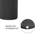 Load image into Gallery viewer, Paulo  Round Boucle Black Ottoman with Comfy Padded Seat
