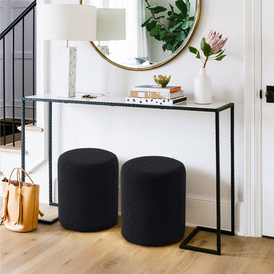 Black Round Ottoman Modern #100036