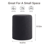 Load image into Gallery viewer, Paulo  Round Boucle Black Ottoman with Comfy Padded Seat
