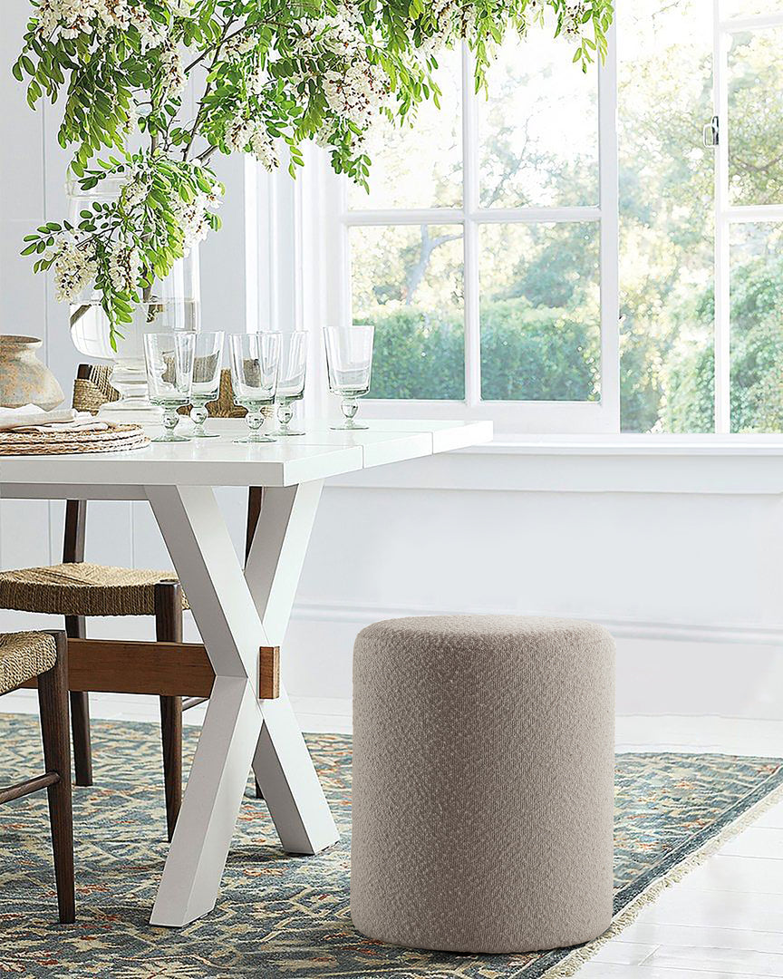 Paulo  Round Boucle Ottoman with Comfy Padded Seat
