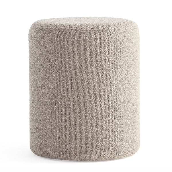 Paulo Boucle Fabric Round Ottoman