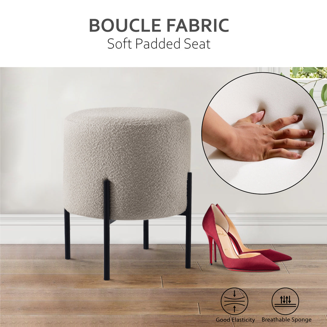 Liora Khaki Boucle Multifunctional Stool