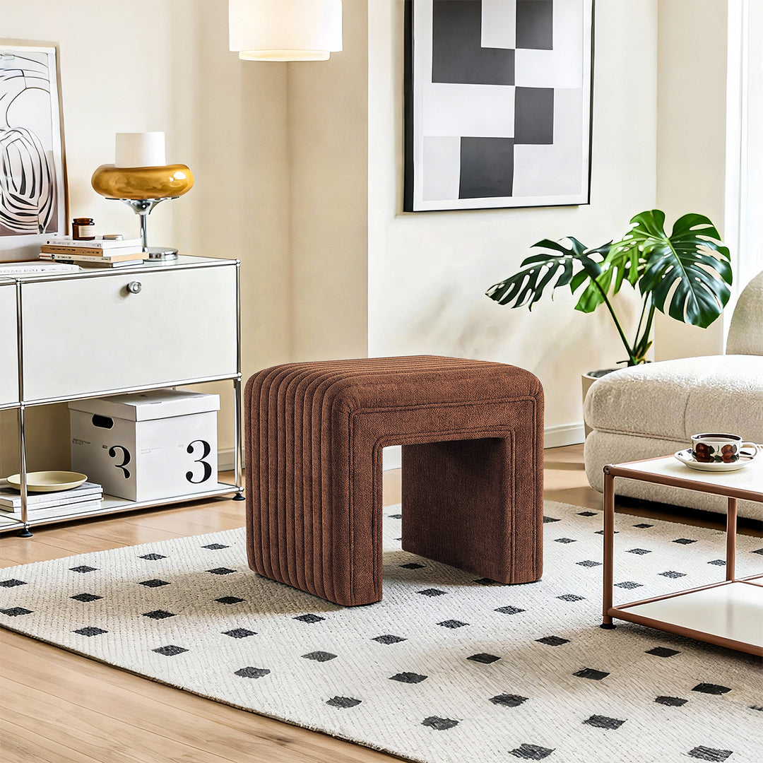 20" Ottoman Bench Modern Vanity Chair with Wooden Legs, Multi-Functional Foot Stool, Comfy Sofa Footrest Assembled (Yellow) #100311