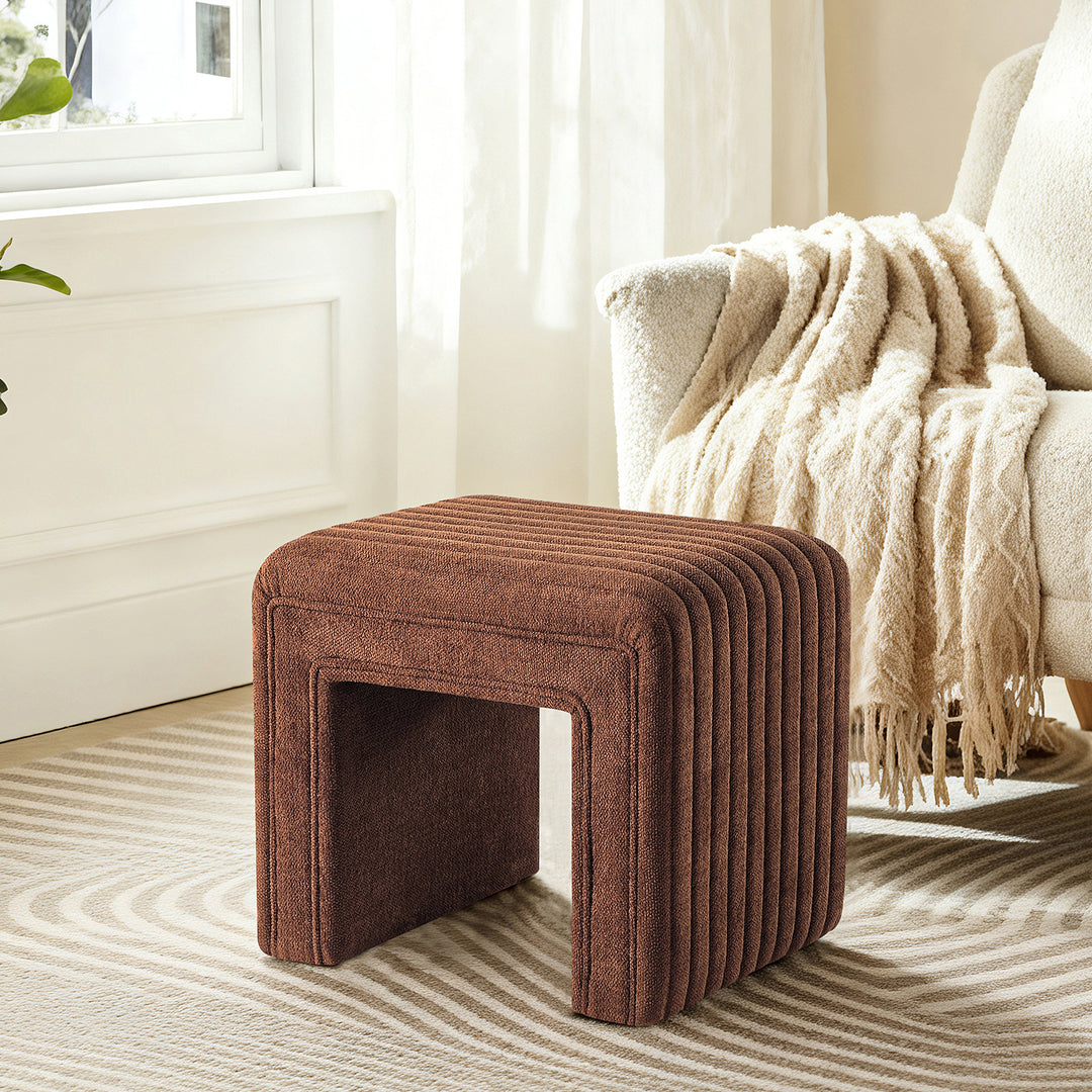 20" Ottoman Bench Modern Vanity Chair with Wooden Legs, Multi-Functional Foot Stool, Comfy Sofa Footrest Assembled (Yellow) #100311