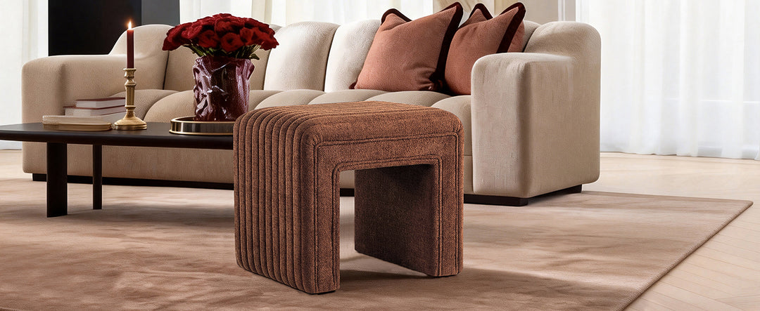 20" Ottoman Bench Modern Vanity Chair with Wooden Legs, Multi-Functional Foot Stool, Comfy Sofa Footrest Assembled (Yellow) #100311