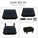 Load image into Gallery viewer, Luxora Rectangle Black Boucle Small Foot Stool
