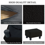 Load image into Gallery viewer, Luxora Rectangle Black Boucle Small Foot Stool
