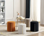 Load image into Gallery viewer, White Round Ottoman with Band #100100
