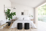 Load image into Gallery viewer, Black Round Ottoman with Band #100102
