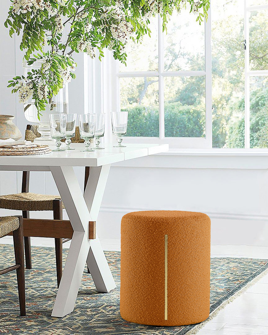 Orange Round Ottoman with Band #100103