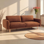 Load image into Gallery viewer, 86&quot; Wide Mid Century Modern Upholstered Sofa with Comfort Cushions (Cedar)
