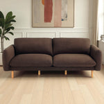 Load image into Gallery viewer, 86&quot; Wide Mid Century Modern Upholstered Sofa with Comfort Cushions (Chocolate)
