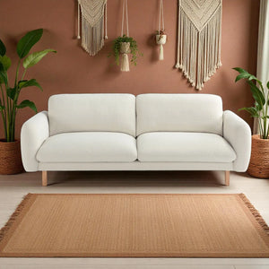 Scandi 3 Seater Sofa Couches, 86” Minimalist Modern Upholstered Sofa with Comfort Cushions (Off White) #100215 Get Set Style Furniture