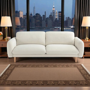 Scandi 3 Seater Sofa Couches, 86” Minimalist Modern Upholstered Sofa with Comfort Cushions (Off White) #100215 Get Set Style Furniture