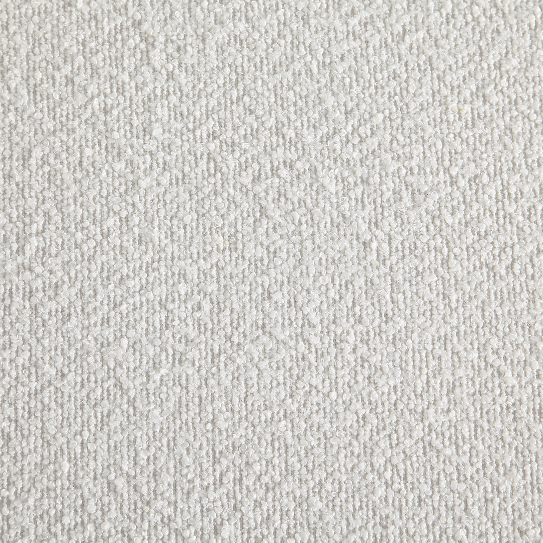 White Curved Boucle Ottoman