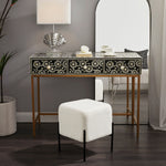 Load image into Gallery viewer, White Cube-Shaped Boucle Stool #100051
