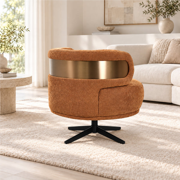 Marlowe Swivel Lounge Chair (Terracotta) Get Set Style Furniture