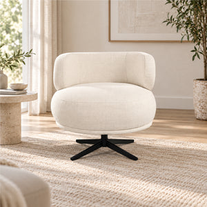Marlowe Swivel Lounge Chair (White) Get Set Style Furniture