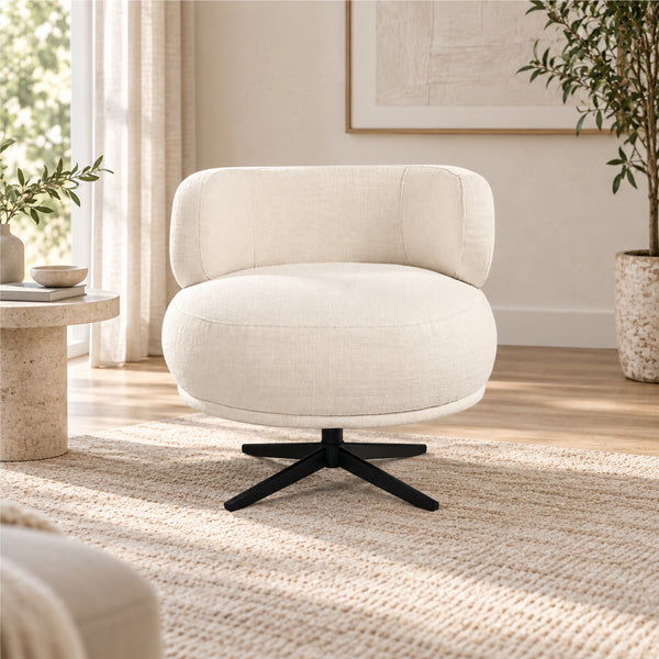 Marlowe Swivel Lounge Chair (White) Get Set Style Furniture
