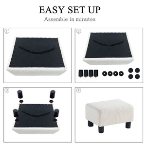 White Foot Resting Stool #100099 Get set style furniture