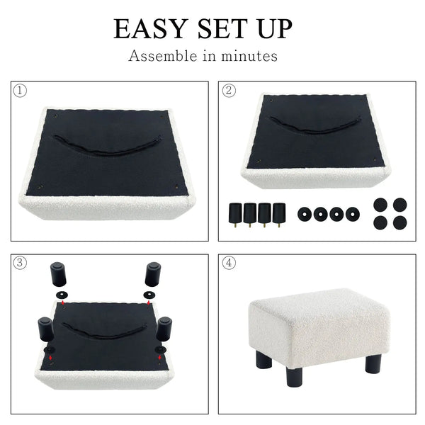 White Foot Resting Stool #100099 Get set style furniture